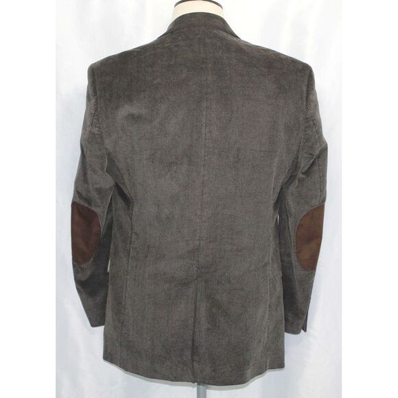 Chaps Dark Brown Cotton Corduroy Two Button Sport Coat‎ Blazer Mens 42 Regular - Picture 2 of 6